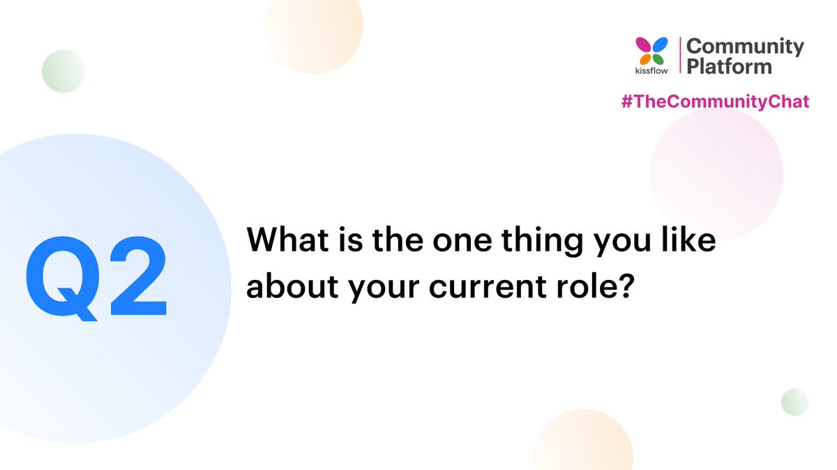 KFCommunitySW's tweet photo. Q2: What is the one thing you like about your current role? @Lifeofdan_el
#TheCommunityChat #KCP #SaaScommunity #commgr #communitybuilding https://t.co/XhQOq6qB3M