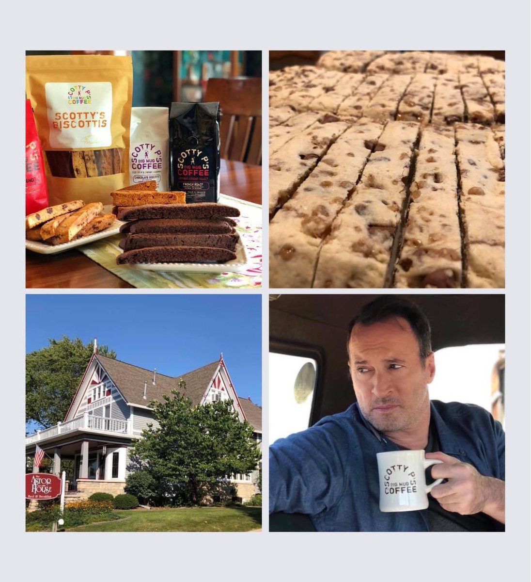 ScottyPsBigMug's tweet photo. Hey #Gilmoregirls fans! Fresh baked Scotty’s Biscottis!
Astor House B&B is #GreenBay’s version of the #DragonflyInn
Recipes created by Astor House then tasted (many times) & approved by #LukeDanes🧢@ScottGPatterson himself!
Call 920-432-3585 to order!
https://t.co/COQMu2YEqW https://t.co/Ky0u6sIKJ2