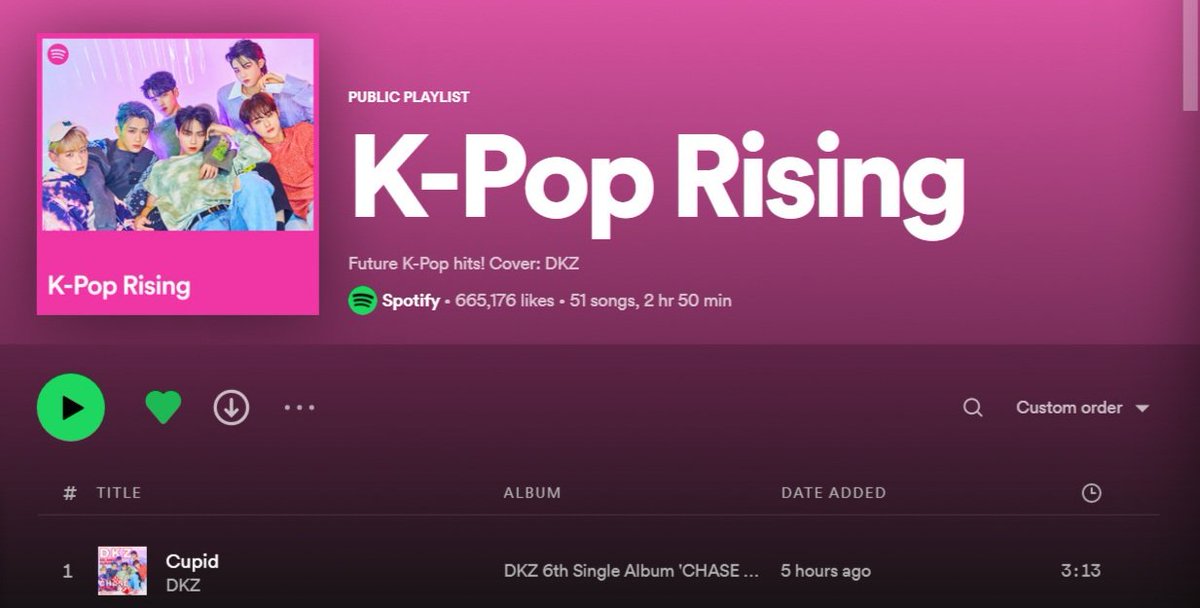 SEwithSeoChan's tweet photo. #DKZ made it to the cover of K-pop Rising playlist - one of the most popular kpop playlists on Spotify 🥳 https://t.co/6Smfd2oGfD