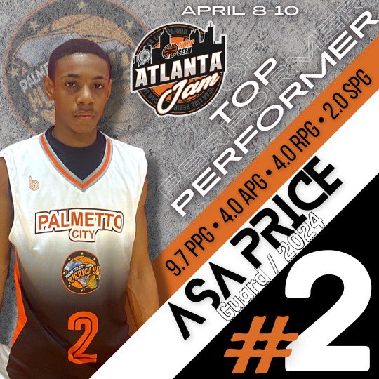 PchBasketball's tweet photo. PCH 2024 Top Performers @hoopseen Atlanta Jam last weekend Madden Collins 9.5  2ast 3rb @madman_320 
Asa Price   9.7pts 4ast 4rb 2stl @AsaPriceAPE 
Martaz Owens 10.1  2ast 5rb 1stl @taz2owens   @irmobasketball @keenanhoops @PrepHoopsSC https://t.co/tdKDRw2kZq