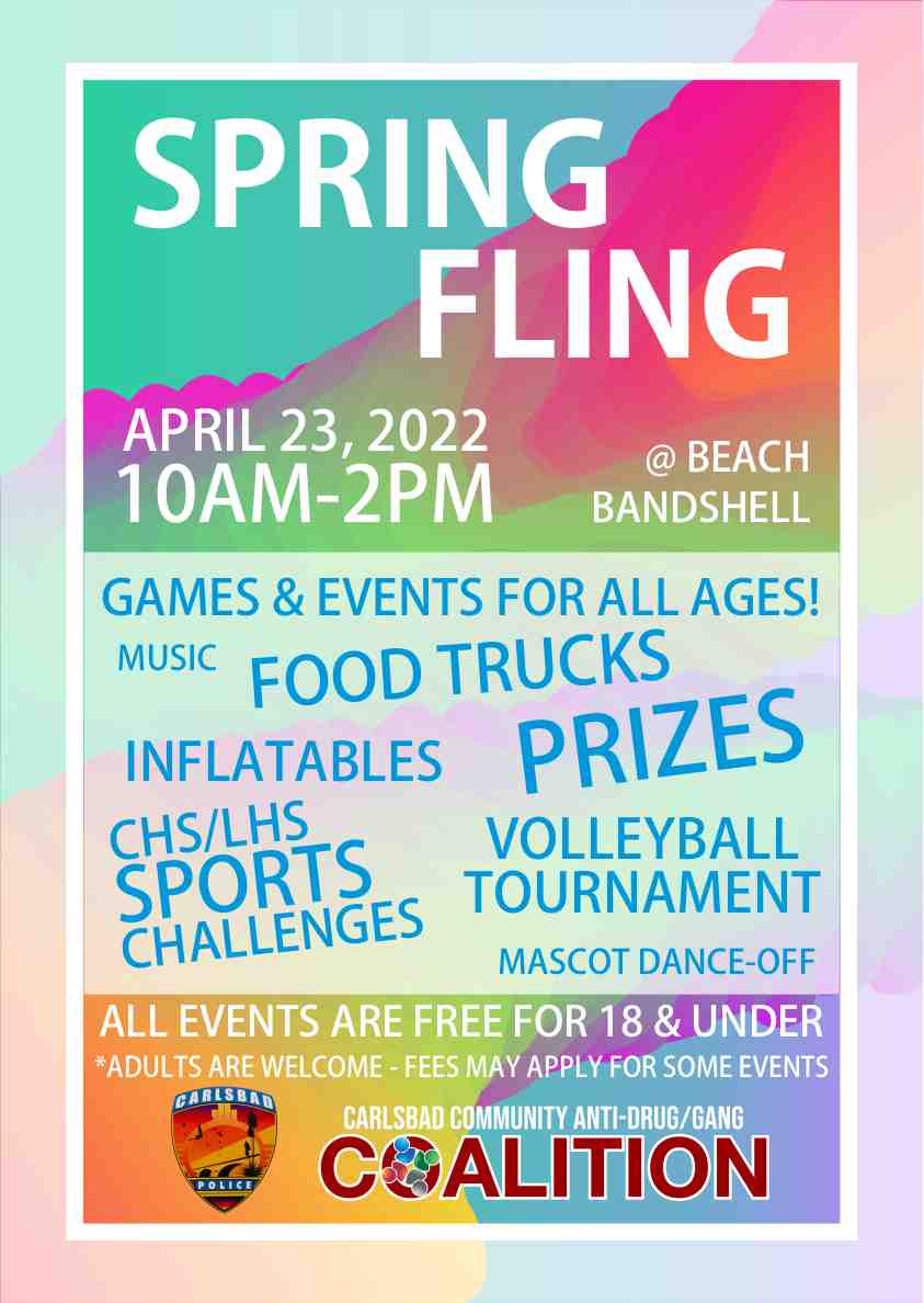 Spring Fling
April 23, 2022
10am-2pm
Beach Bandshell
Games, food, music and more!