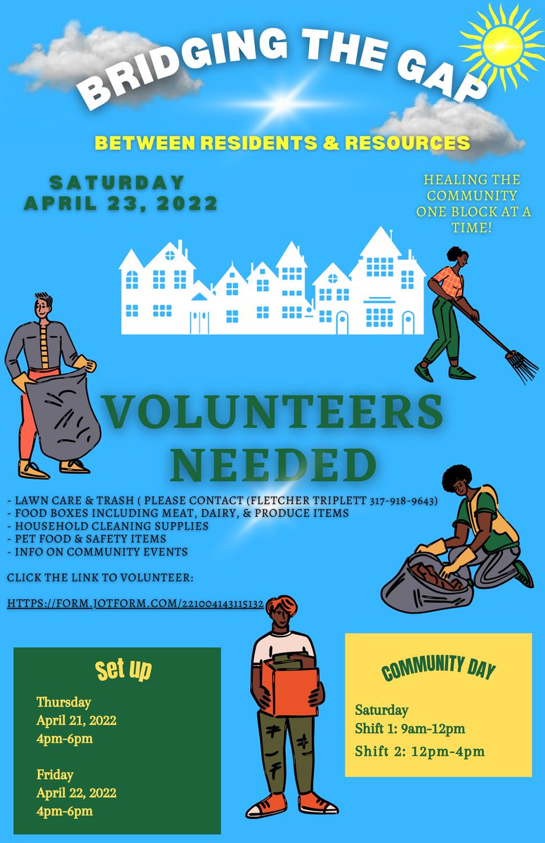 anuimpactindy's tweet photo. Bridging The Gap is BACK ‼️

It is day when we go into the community instead of them coming to us. Let’s show up and show out ‼️Mackida Loveal &amp; Trip Outreach Center is looking for volunteers.           
Link to Sign Up : https://t.co/6NVb2i98qn https://t.co/Jk6EDrMDSN