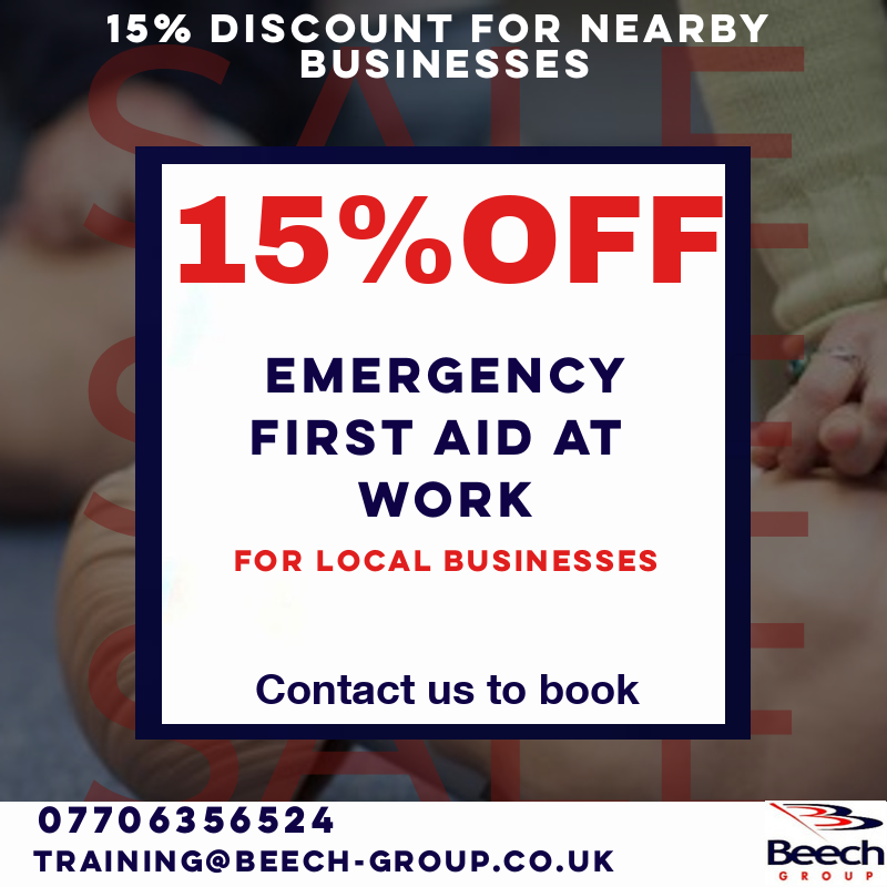 group_beech's tweet photo. Here at Beech Group training we value our local community

That's why Beech Group training are offering 15% off our First Aid courses for local businesses in Birkenhead ❗❗

Contact us to claim your discount today!

#firstaid #firstaidcourse #localbusiness #safetyatwork #wirral https://t.co/rMO0VS2Y1Y