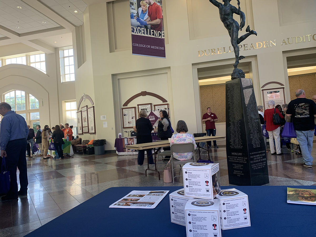 scentevidencek9's tweet photo. K9 Lucy was on hand to greet visitors to the Scent Evidence K9 Booth at the Alzheimer's Disease Education &amp; Training Conference. Lucy helped our Bringing The Lost Home Project Partners, The Alzheimer's Project, introduce their new Scent Kit program for Tallahassee. #ScentKit #Alz https://t.co/iq04hcT6Vn