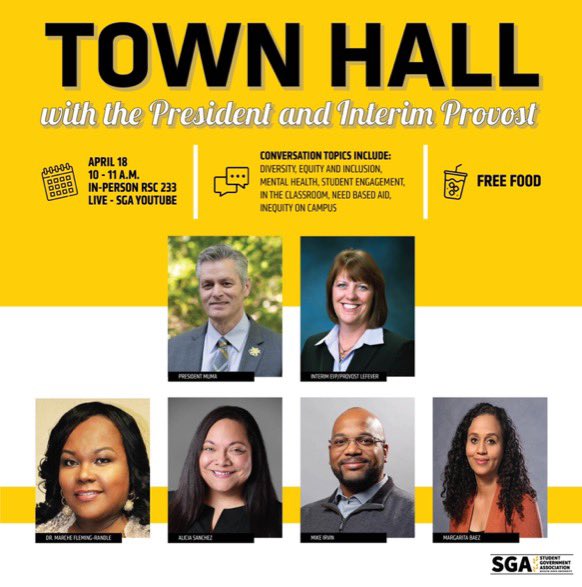 Join us April 18 for another Town Hall with the President and Interim Provost!
