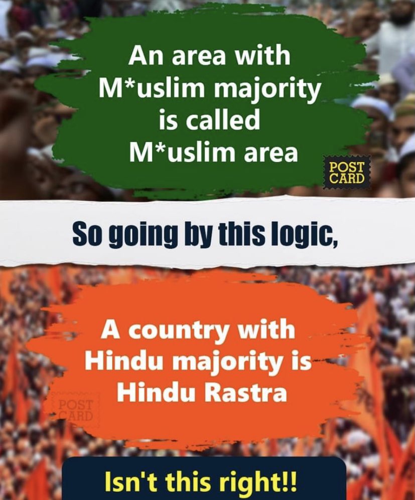 VlKAS_PR0NAM0's tweet photo. If there can be a ‘Mvslim’ area there can also be a ‘Hlndu’ Rashtra https://t.co/HV5XQJkWzX