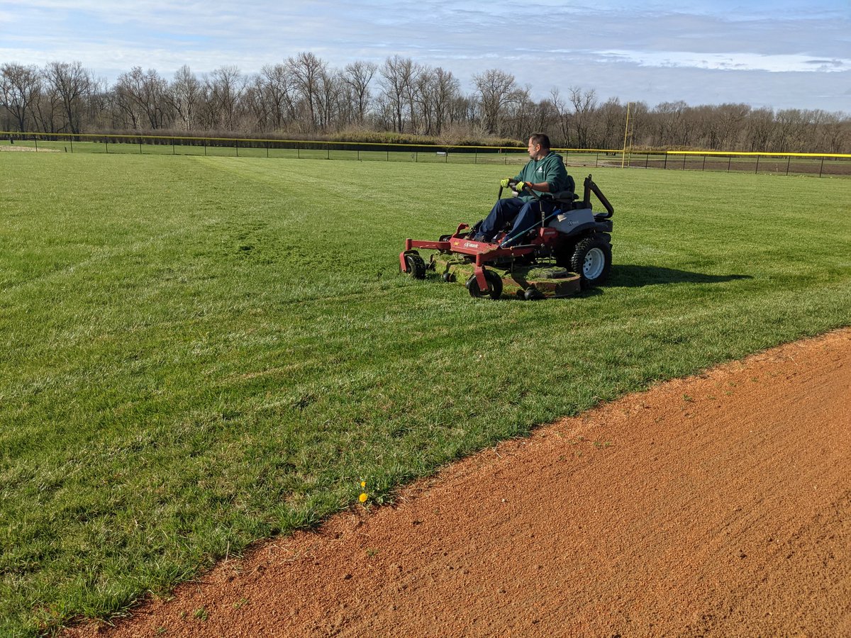 Colerain_Twp's tweet photo. While the @Reds are getting ready for their home opener, our Public Services Crew is making sure the ball parks at Heritage Park look good enough for @joeyvotto to play on (if he wanted to) 😜

#OpeningDay2022 #BaseBall #grasscutting #colerain #Cincinnati https://t.co/2SSDi2YZI4