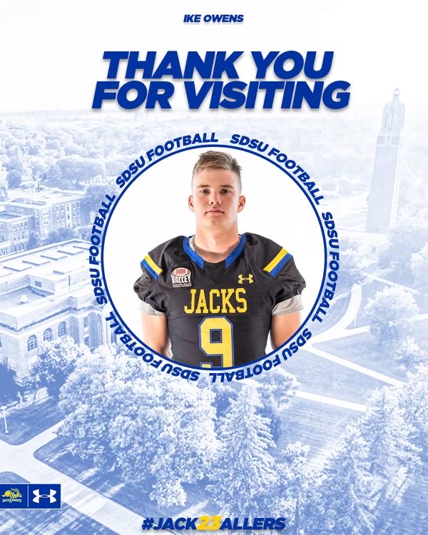 Ike Owens (@ikeowens8) on Twitter photo Visit to SDSU this past weekend went well! Appreciate y’all having me up! <a href="/CoachLujan/">Zach Lujan</a> @CoachMeyersSDSU <a href="/CoachRyanOlson/">Ryan Olson</a> Visit to SDSU this past weekend went well! Appreciate y’all having me up! <a href="/CoachLujan/">Zach Lujan</a> @CoachMeyersSDSU <a href="/CoachRyanOlson/">Ryan Olson</a>