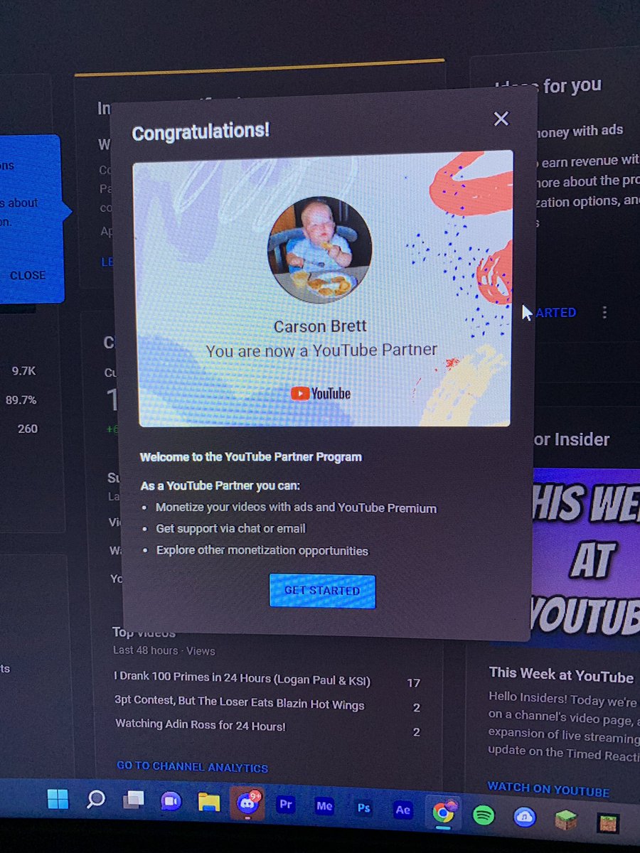 2 1/2 years without making a dollar from YouTube. Today marks the day where I am officially monetized! This means bigger and better videos! 🥹❤️