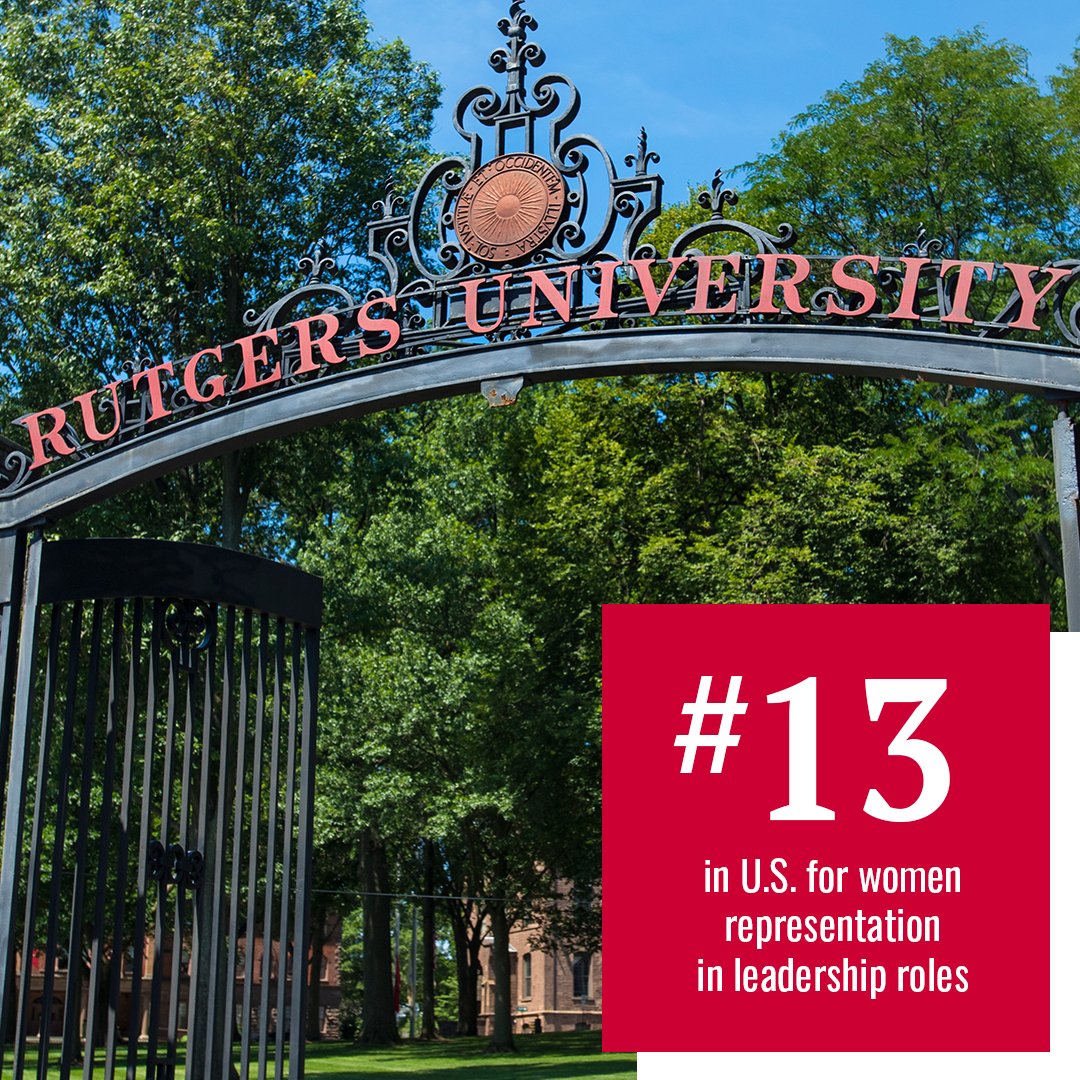 Rutgers University–New Brunswick (@rutgersnb) on Twitter photo In a new <a href="/womenspowergap/">womenspowergap</a> report, <a href="/RutgersU/">Rutgers University</a> was identified as a national leader among higher education institutions for the representation of women in leadership roles, ranking 13th out of 130 universities. In a new <a href="/womenspowergap/">womenspowergap</a> report, <a href="/RutgersU/">Rutgers University</a> was identified as a national leader among higher education institutions for the representation of women in leadership roles, ranking 13th out of 130 universities.