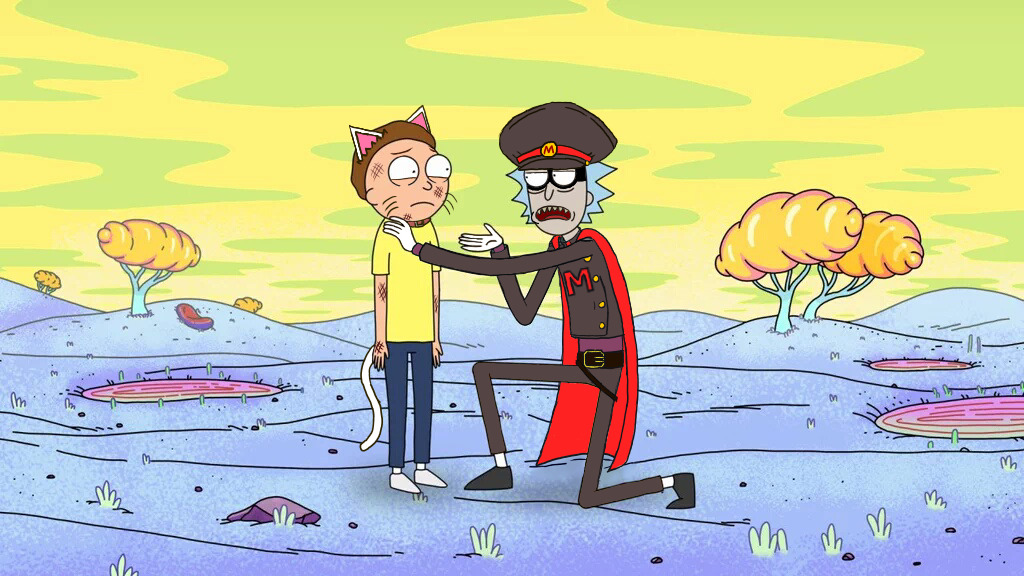 s1ickmorty's tweet photo. how are we feeling about Mysterious Rick and Crazy Cat Morty? https://t.co/y9q6Vv28AA