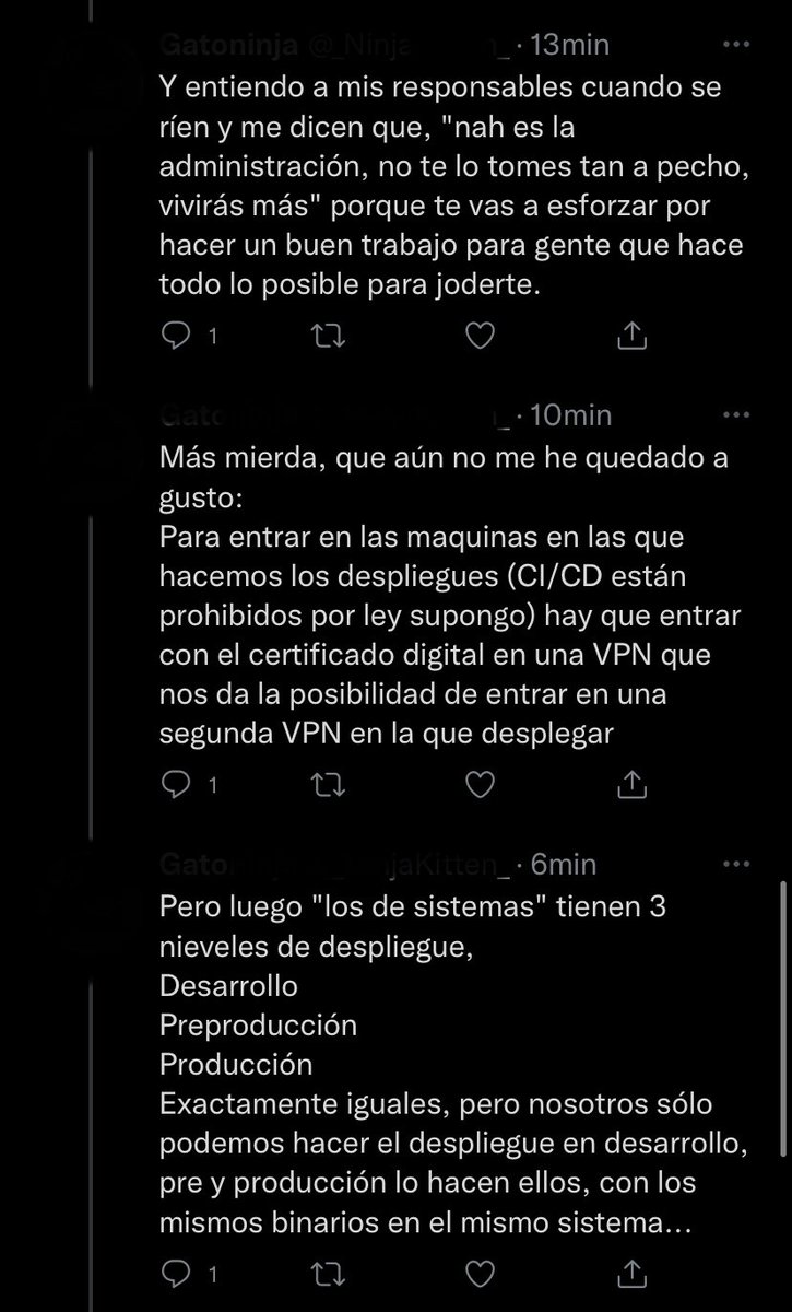JaimeObregon's tweet photo. Ministros, secretarios de Estado, directores generales:

🎉 ¡La e-Administración desde el ángulo que habitualmente no se ve! El de quienes desarrollan los servicios públicos digitales que luego todos los ciudadanos padecemos.

El modelo de desarrollo está 𝗿𝗼𝘁𝗼 de raíz. https://t.co/7aFr0c1olI