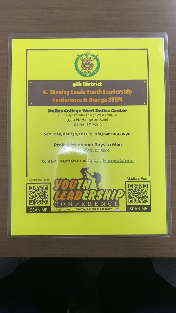 CoachCoferETAMU's tweet photo. Kimball Knights, the Brothers of Omega Psi Phi Fraternity, INC. is hosting a youth leadership conference on April 30th from 8:30am to 4:30pm Dallas College West Dallas Center. Project Manhood: Boys to Men. Contact information provide @JFKimball_HS @BallOutKimball @JFKimballBBall https://t.co/JusgfkF0Ti