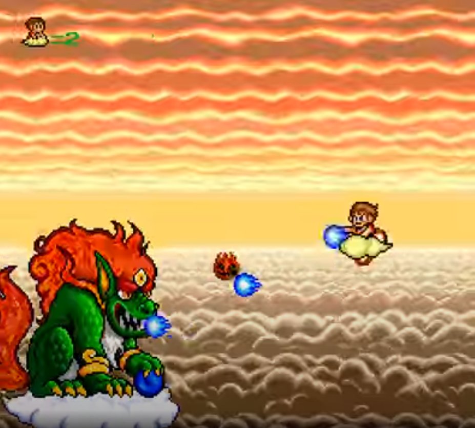 JocsRetro's tweet photo. Gokuraku! Chuka Taisen (PC Engine) feia aparició tal dia com avui de 1992. Basat en la llegenda del Rei Mico, és un videojoc shoot 'em up de desplaçament horitzontal en què, muntats damunt d'un núvol, haurem de defensar-nos d'esperits i monstres diversos. #Efemèride #CloudMaster https://t.co/DjhdUQFatR