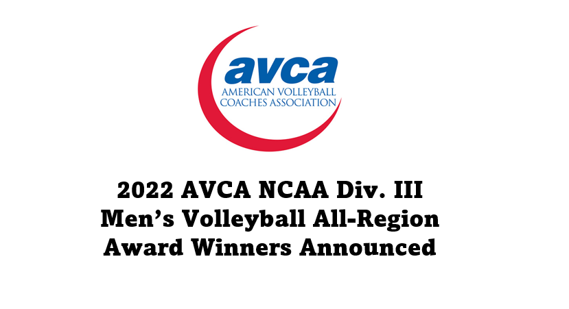 AVCAVolleyball's tweet photo. The AVCA is pleased to reveal its 2022 NCAA Div. III Men’s All-Region Awards. In addition to the four All-Region teams, the selection committees chose a Region Player of the Year, Newcomer of the Year, and Coach of the Year. 
Check out the honorees: https://t.co/7JZuQfmFbN https://t.co/kxcKjBsXdh