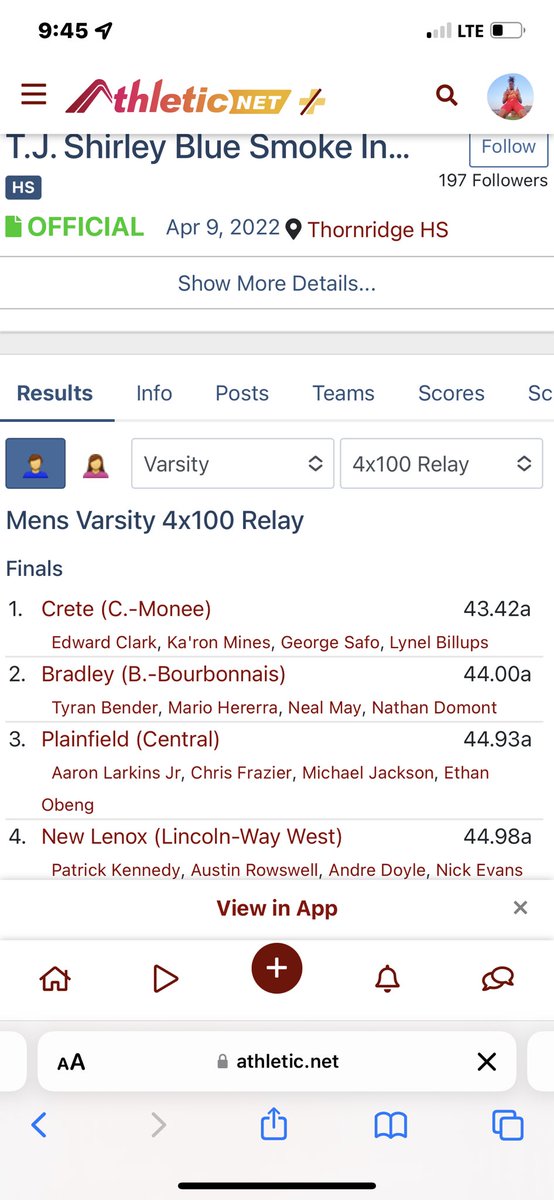 These are my results from my first Outdoor meet yesterday I tied my 200m PR with a 22.45 and I am .17 off of my 100m PR #AGTG #TimetoGrind @CMHSwarriorsTF @IllinoisFlames @MileSplitIL #TrustInGod #TrustTheProcess