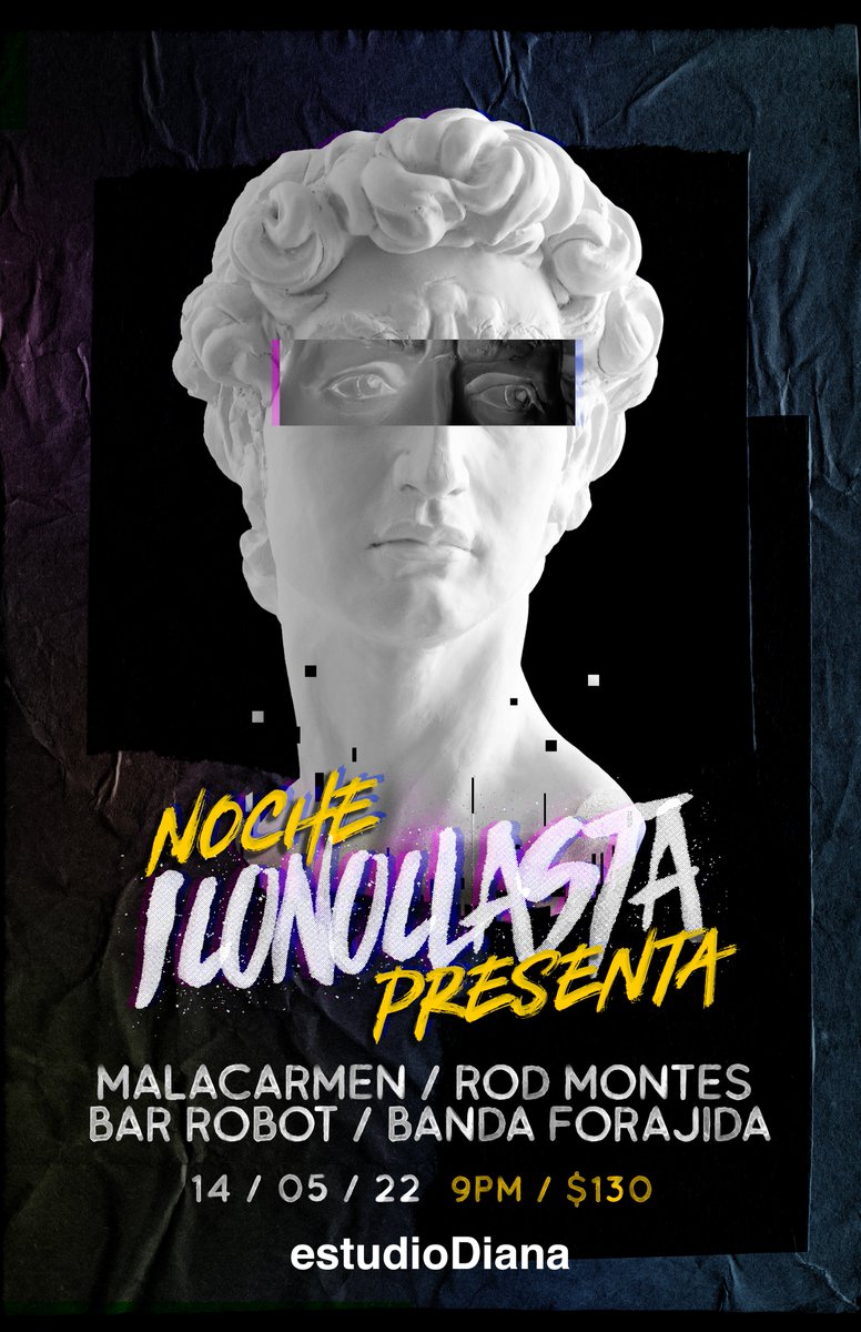 malacarmenband's tweet photo. Por fin este 14 de Mayo, el primer gig del año. Será en #EstudioDiana y estaremos acompañados de @BarRobot, #RodMontes y #BandaForajida.

Acompáñenos en esta #NocheIconoclasta 🎭 https://t.co/qHAIYVqQSL
