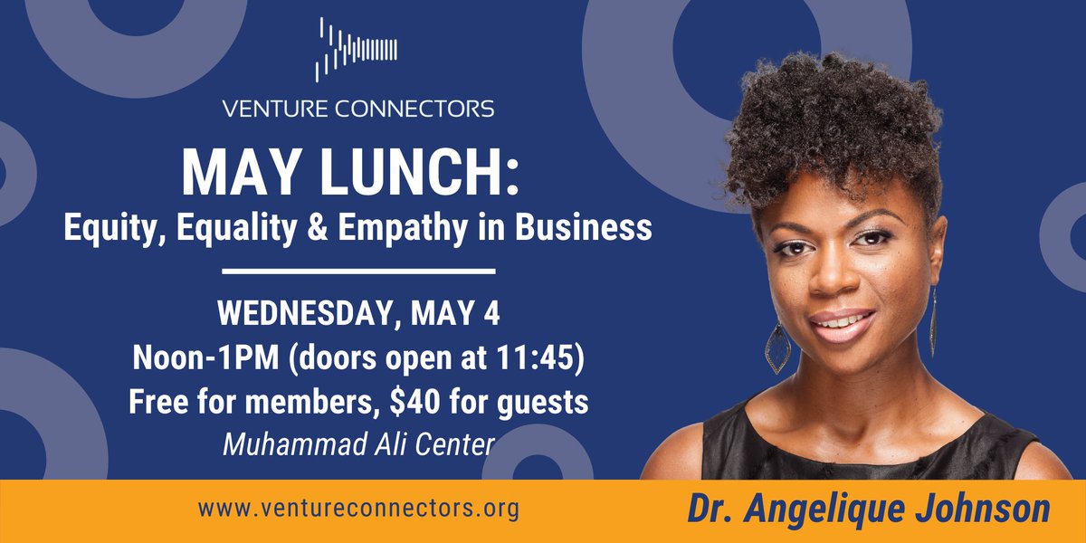VCLou's tweet photo. Join us May 4 for a conversation with @Dr_Angelique on #Equity, #Equality &amp; #Empathy in Business! #startups #entrepreneurs #startuplou https://t.co/JLt57fOdEG