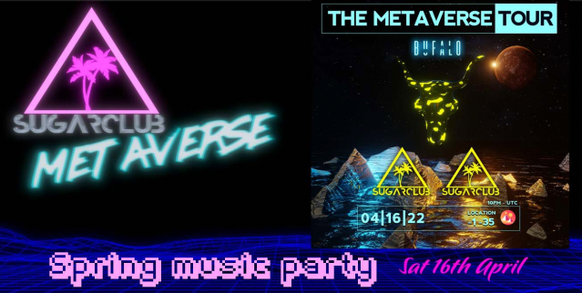 NFT_KIR's tweet photo. 👀 Bufalo party @SugarClub_ 
📍 Decentraland (-1 -35)
⏱ 6th April 8PM UTC
#Party #Music #Decentraland 

All events - https://t.co/tnbal3mE9h https://t.co/9dVW12hUeI