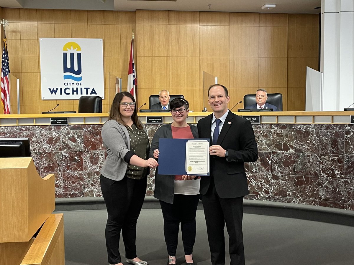 CityofWichita's tweet photo. Today the Mayor and City Council delivered proclamations for Fair Housing Month, Lights on Afterschool and Autism Awareness and Acceptance Month. https://t.co/UnPweEmr3G