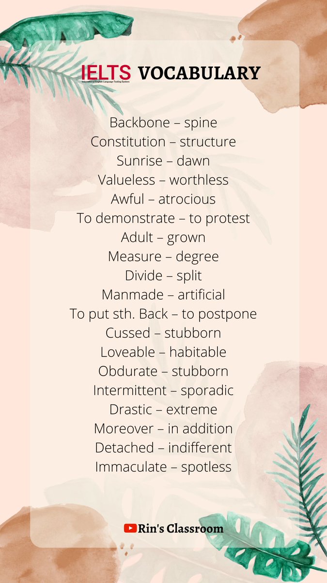 hermionyyye's tweet image. 1000 Kosakata yang Paling Sering Muncul di Tes IELTS! 📝

Kosakata ini adalah kosakata yang telah dipilih mengacu pada tes-tes IELTS sebelumnya dengan pengalaman dan panduan dari para ahli!

PART 3!