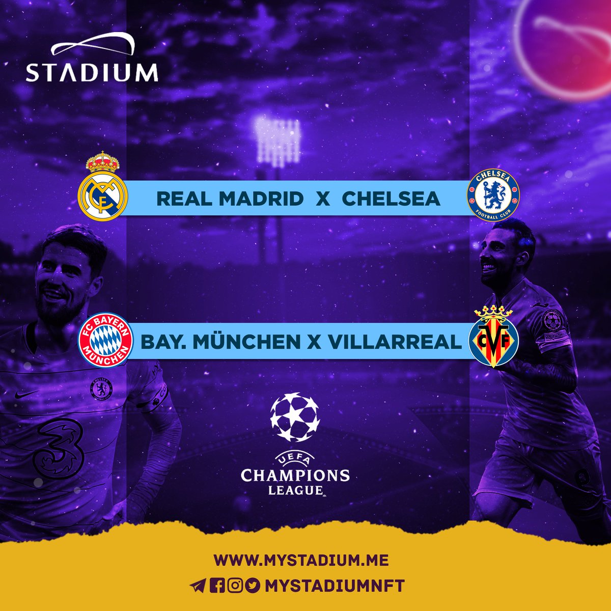 MyStadiumNFT's tweet photo. Who goes to the next stage of UEFA? comment to us https://t.co/v9z2q7C7kt