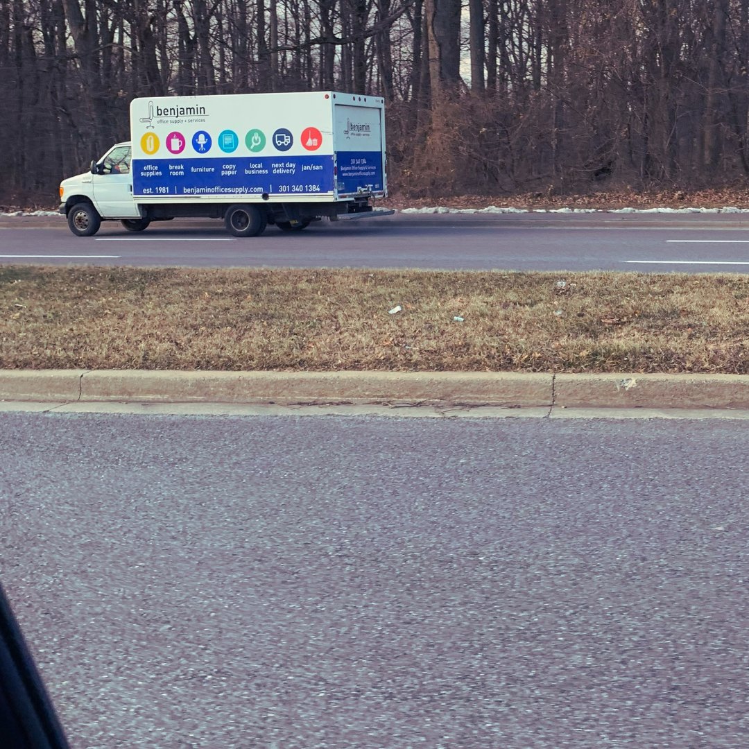 BenjaminOffice's tweet photo. SPOTTED again in the #DMV!

#delivery #trucks #officesupplies https://t.co/BL1Lzz7eWT