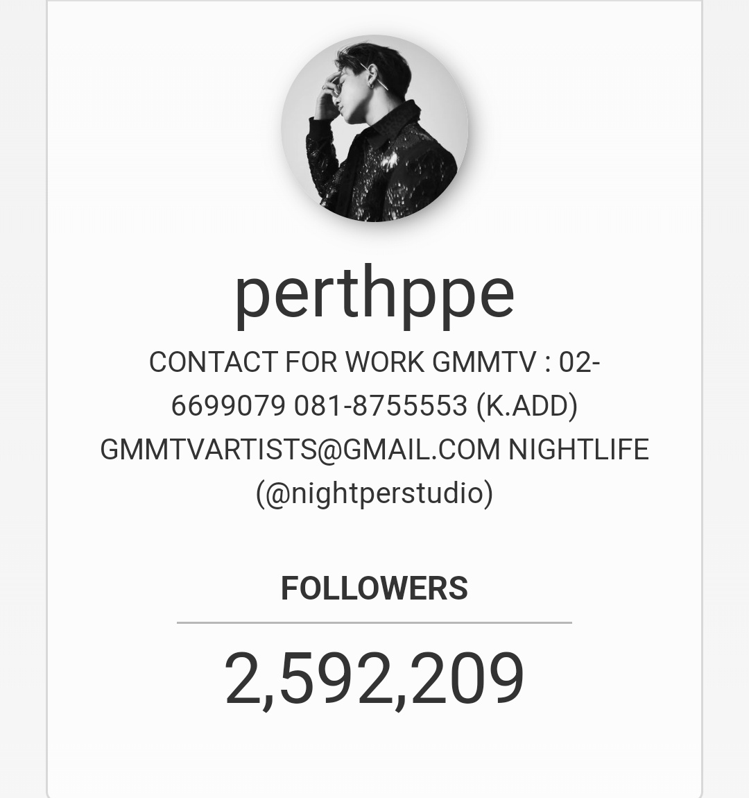 Beautiful numbers on IG....
2,592,209M....🐯🖤....

#KDPPE
#PerthTanapon