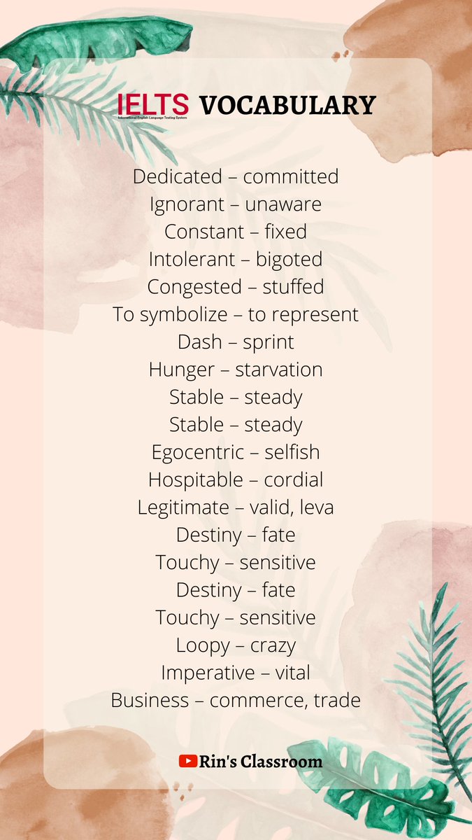 hermionyyye's tweet image. 1000 Kosakata yang Paling Sering Muncul di Tes IELTS! 📝

Kosakata ini adalah kosakata yang telah dipilih mengacu pada tes-tes IELTS sebelumnya dengan pengalaman dan panduan dari para ahli!

PART 3!