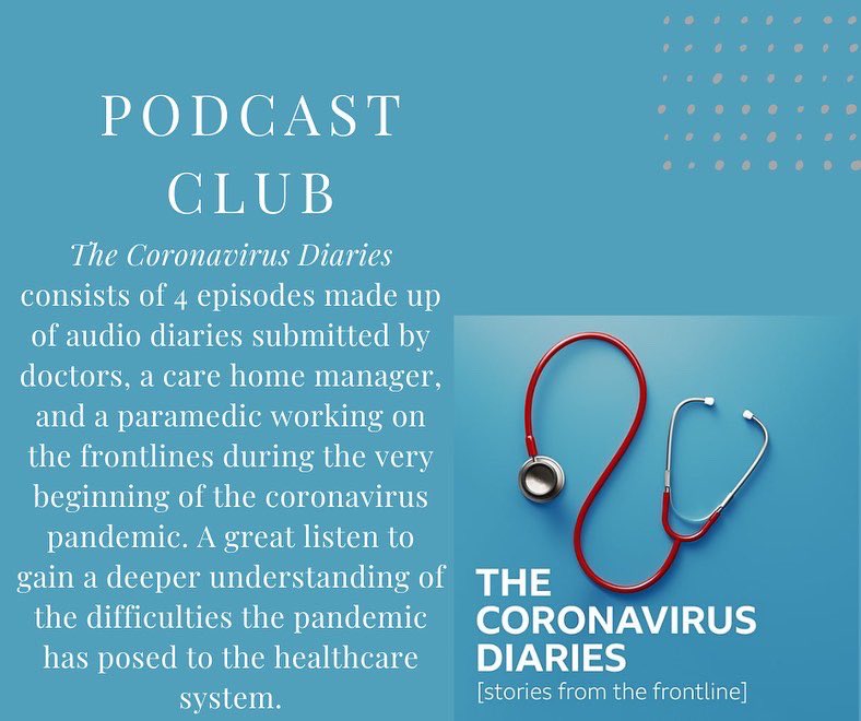swot_UP's tweet photo. SwotUP Podcast Club🔈

We’ve got another podcast for you all to enjoy!

-The Coronavirus Diaries-

This is a podcast of real life stories from healthcare professionals, exploring how the COVID pandemic has impacted our healthcare system!

Happy listening 🌟

SwotUP Team https://t.co/8fIrrWeYNQ