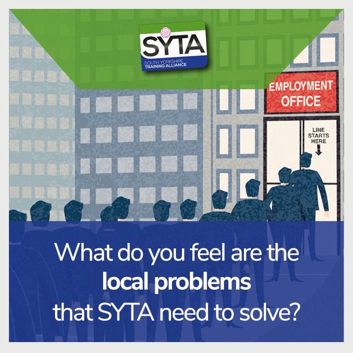We're starting a discussion! 🗣

We aim to find local solutions to local problems - but what do you feel these local problems are? Is it unemployment? Is it the standard of further education experiences? Is it a lack of funding?

Give us your opinions!💚💙

#SYTA #ForwardTogether
