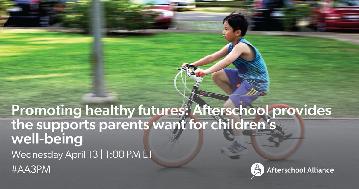 afterschool4all's tweet photo. TOMORROW: See why parents increasingly turn to afterschool programs to provide the positive settings, relationships, and experiences that support children’s healthy development. Join us for the release of new #AA3PM data @ 1PM ET: https://t.co/HTvZzknI7V https://t.co/mRmFMfUzrW