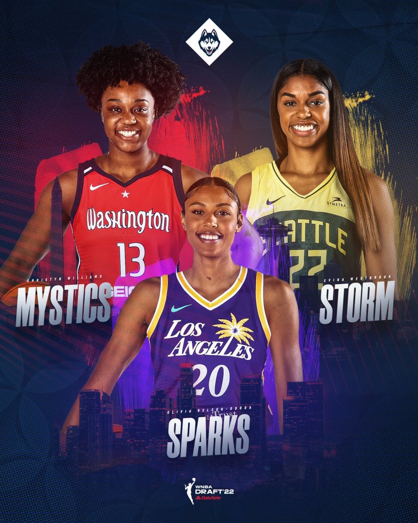 UConnWBB's tweet photo. UConn ➡️ WNBA

Added three more Huskies to the league last night! https://t.co/KVpGk9Udll