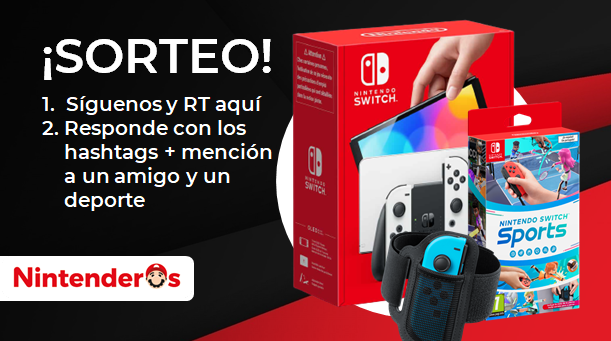 Nintenderos's tweet image. ¡Sorteamos una Nintendo Switch modelo OLED blanca + Nintendo Switch Sports!

1⃣ Síguenos y RT aquí
2⃣ Responde con los hashtags #LevantateyJuega y #NintendoSwitchSports + mención a un amigo y el deporte del título al que jugarías con él

¡Suerte! - nintenderos.com/2022/04/sortea…