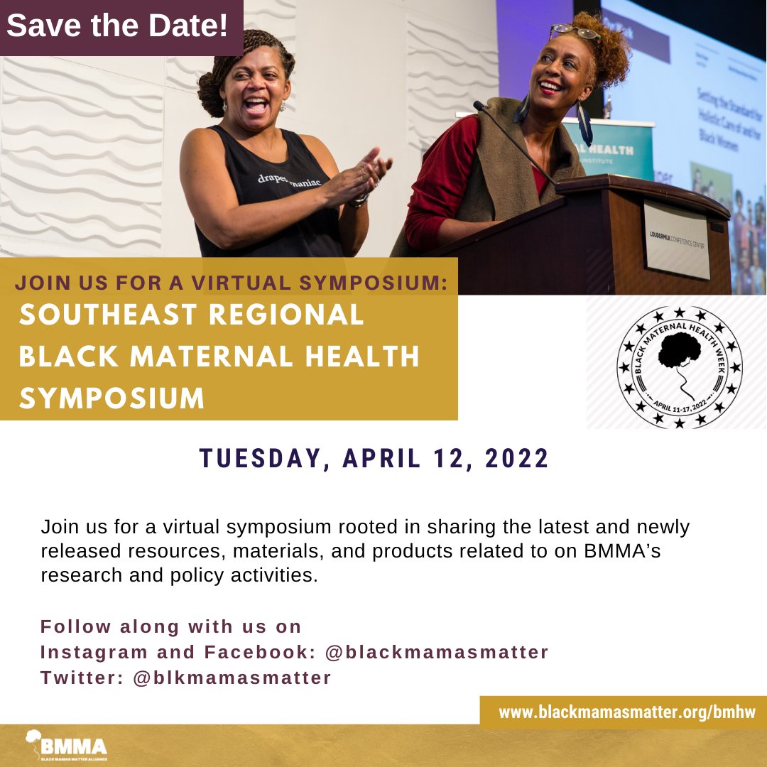 MIND Lab @ FBRI (@mindlabvtc) on Twitter photo Join <a href="/BlkMamasMatter/">Black Mamas Matter Alliance</a> for a virtual symposium showcasing newly released resources and products focused on BMMA’s research and policy activities. This webinar is scheduled for Tuesday, April 12, 2022 at 12pm EST. bit.ly/symposiumbmhw22 #BMHW22 Join <a href="/BlkMamasMatter/">Black Mamas Matter Alliance</a> for a virtual symposium showcasing newly released resources and products focused on BMMA’s research and policy activities. This webinar is scheduled for Tuesday, April 12, 2022 at 12pm EST. bit.ly/symposiumbmhw22 #BMHW22