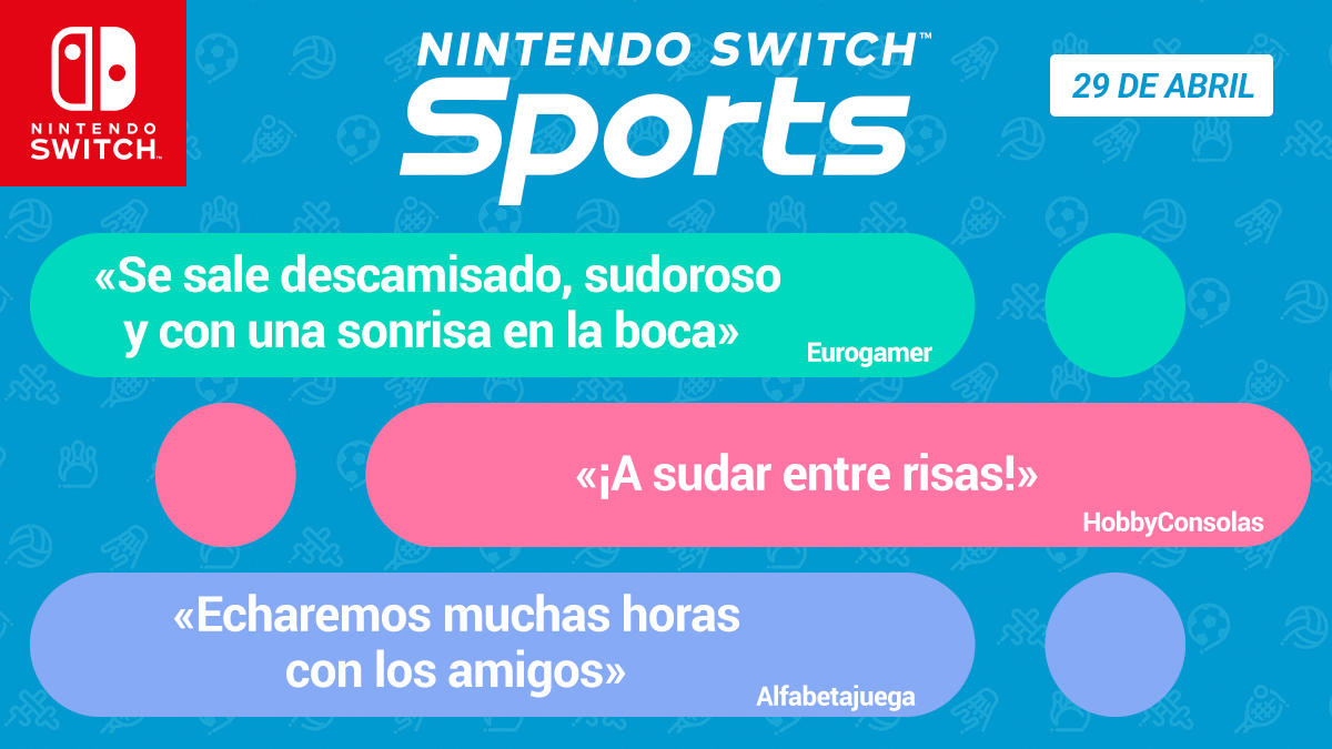 NintendoES's tweet photo. ¡Descubre qué opinan de #NintendoSwitchSports quienes ya lo han probado! 

https://t.co/gp8yo8b5Tb https://t.co/UfkMfMDWqA