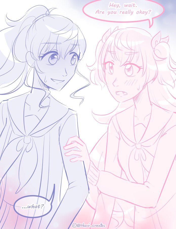 daily_mmj's tweet photo. [mafuairi] i doubt airi would actually see through mafuyu like emu does, but it'd be fun if she did #prsk_FA #prsk_GL #まふあい https://t.co/6JMRtZdybW