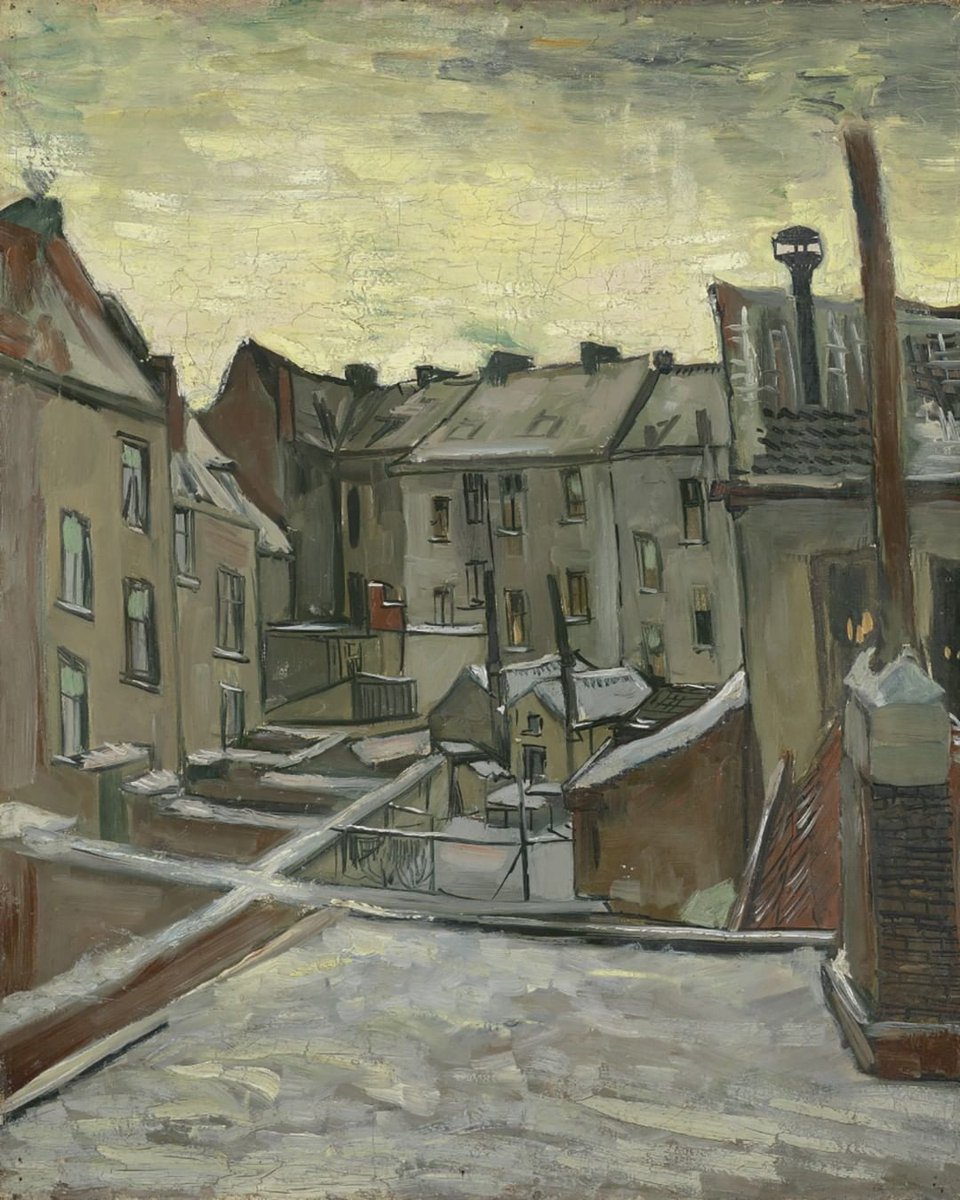 vangoghmuseum's tweet photo. 📝 ‘I missed you the first few days, and it was strange for me not to find you when I came home in the afternoon’, wrote Vincent to his brother Theo in 1872. 
Who are you missing at the moment? 🌻Vincent van Gogh, Houses Seen from the Back (1885-1886) #vangoghmuseum https://t.co/0C3iu6K04e