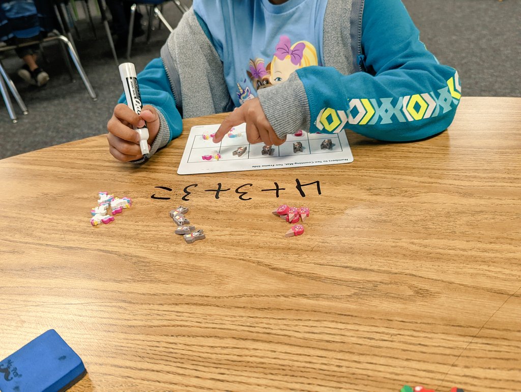 alegarbesmath's tweet photo. Who doesn't love cute erasers?? We loved using them to get comfortable adding more than 2 numbers to make 10! #mathinterventionmatters @TISDRES https://t.co/iZTmDTc2Ve