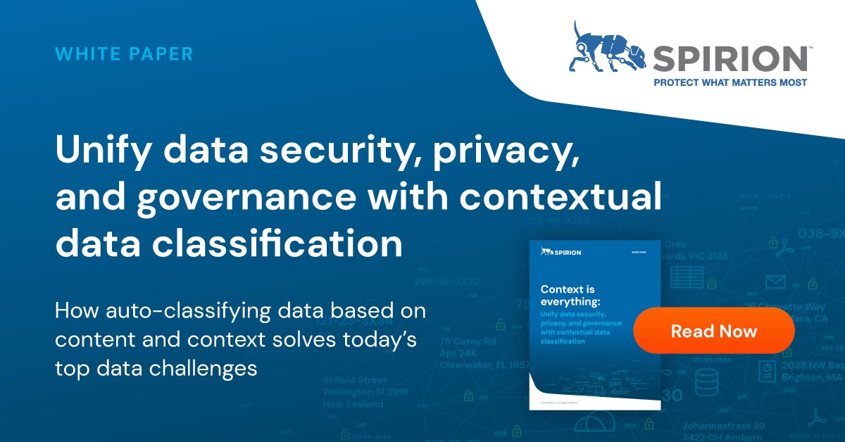 Valuable but siloed sensitive data is a double edged sword for businesses—if it's not tracked, identified, and categorized with proper Data Classification practices. Get insights into the why, what and how of Data Classification in our latest whitepaper: ow.ly/8yQ950IEFmn