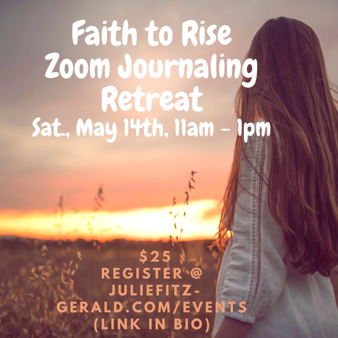 JulieFGAuthor's tweet photo. 📣New journaling retreat. Join me on May 14 as we usher in Spring, a time of rebirth &amp; new growth. I’ll lead you through 2 hours of reflections, writing prompts &amp; journaling, finishing off with a prayer from me to you💕Details at this link: https://t.co/Dlmygz2ggD 
#faithtorise https://t.co/8LA40T2JPW