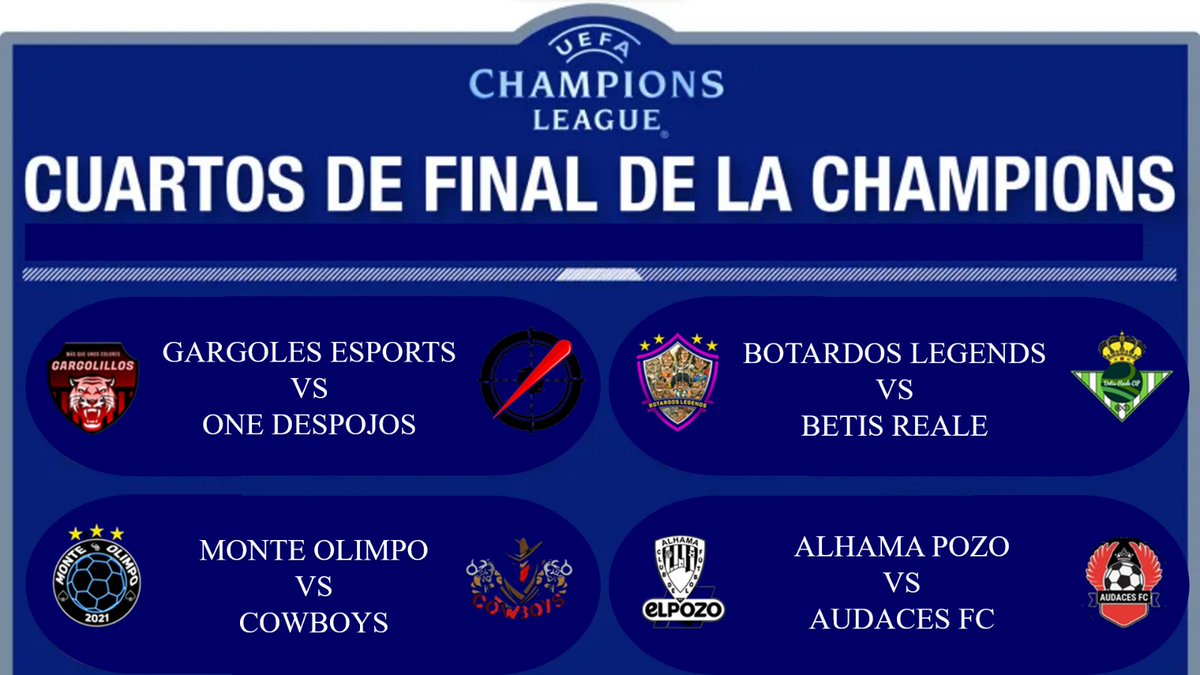 CadistasEA's tweet image. 🗞 |BETIS REALE CP⚪️🟢🇪🇸

🗣|Pasamos a cuartos de final de Champions League (@fecp_ps4)
tras derrotar en octavos #salamancaesports por un total de 4-2

Gran eliminatoria de nuestros jugadores🚀

Nos enfrentaremos a @BotardosLegends

Suerte a nuestro rival🤝

#OrgulloAndaluz💚🇪🇸