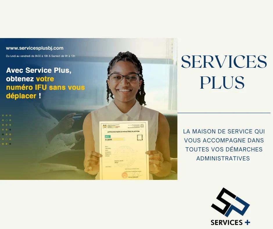 ServicesPlusBJ's tweet photo. Avec Services Plus, obtenez votre numéro #Identifiant #Fiscal #Unique (IFU) sans vous déplacer.
#ServicesPlus #maisondeservice #DocumentsAdministratifs
#IFU
☎ + 229 99039494
🎯 Immeuble Fantex, 4èm étage à St michel https://t.co/S39Zz6uSXb