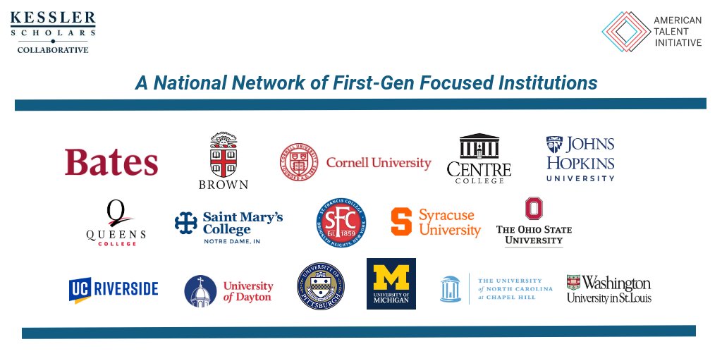 AspenHigherEd's tweet photo. Did you know more than ⅓ of students in #highered are #firstgen? The #KesslerScholars Collaborative are committed to realizing those students’ promise–and today Kessler welcomes 10 @ATI_Talent campuses to the fold! We can't wait to see what's next: https://t.co/mMDPJPFukA https://t.co/bEqW4cz676