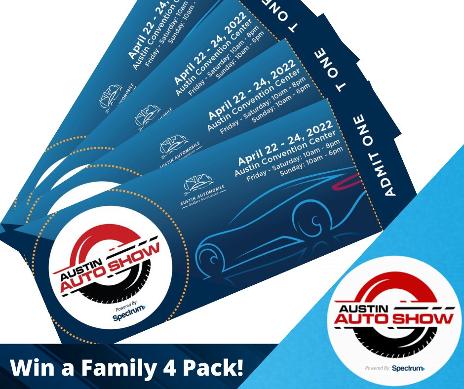 AustinAutoFest's tweet photo. The #AustinAutoShow is April 22-24!  Tag a friend and reshare this post for a chance to win a family 4 pack of tickets to the show! https://t.co/KAKeZDUmzE
