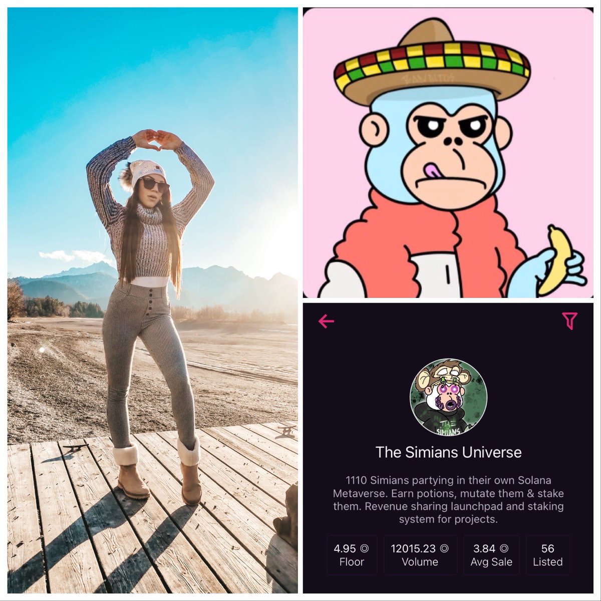 420SolanaNFT's tweet photo. best project in my collection the last 48 hours 😍 nice to have one of those great @SimiansNFT 🙏🏼
and it’s just the beginning👇🏽
check their discord and the amazing plans what’s coming towards us🚀
https://t.co/Yy6BsXsyTc
#Simians $POT #SimiansUniverse
#Solana #NFT https://t.co/Li5HQHy9G3