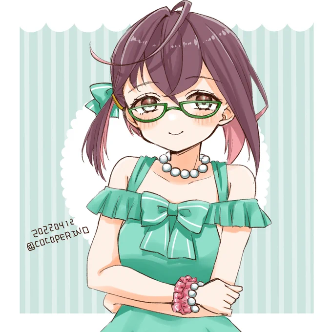 沖波ちゃんリボンつき
#艦これ版深夜の真剣お絵描き60分一本勝負  #艦これ版真剣お絵描き60分一本勝負_20220412 