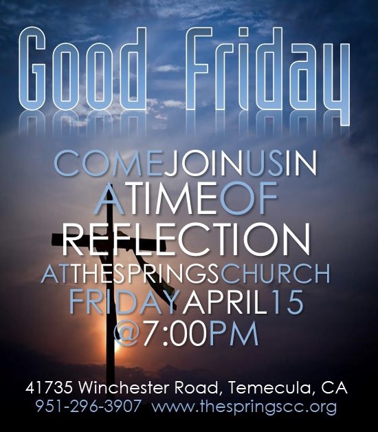 TheSpringsCC's tweet photo. Join us for Good Friday and Easter. https://t.co/MpOkFKlwbl