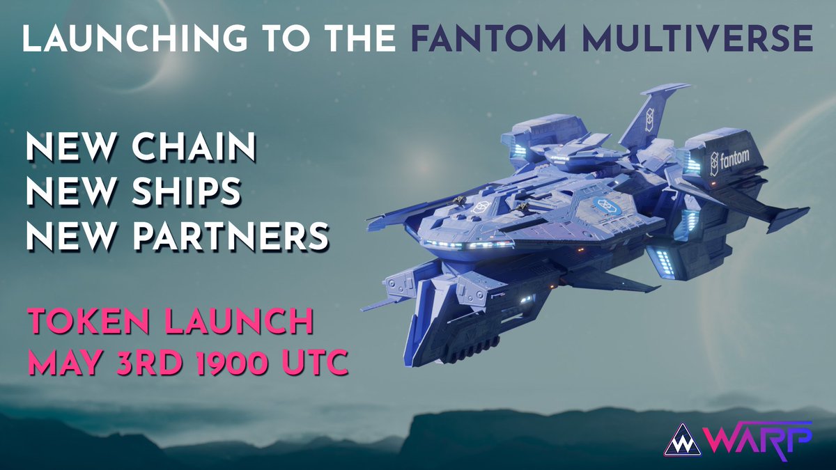 #WARP is launching on the <a href="/FantomFDN/">Fantom Opera</a> on May 3rd. Mark your calendar, You're not supposed to miss this impressive project.

#GameFi #P2E #Defi #starship #cryptocurrency #NFTProject #NFTGame #NFT <a href="/WarpBond/">Warp Game</a>