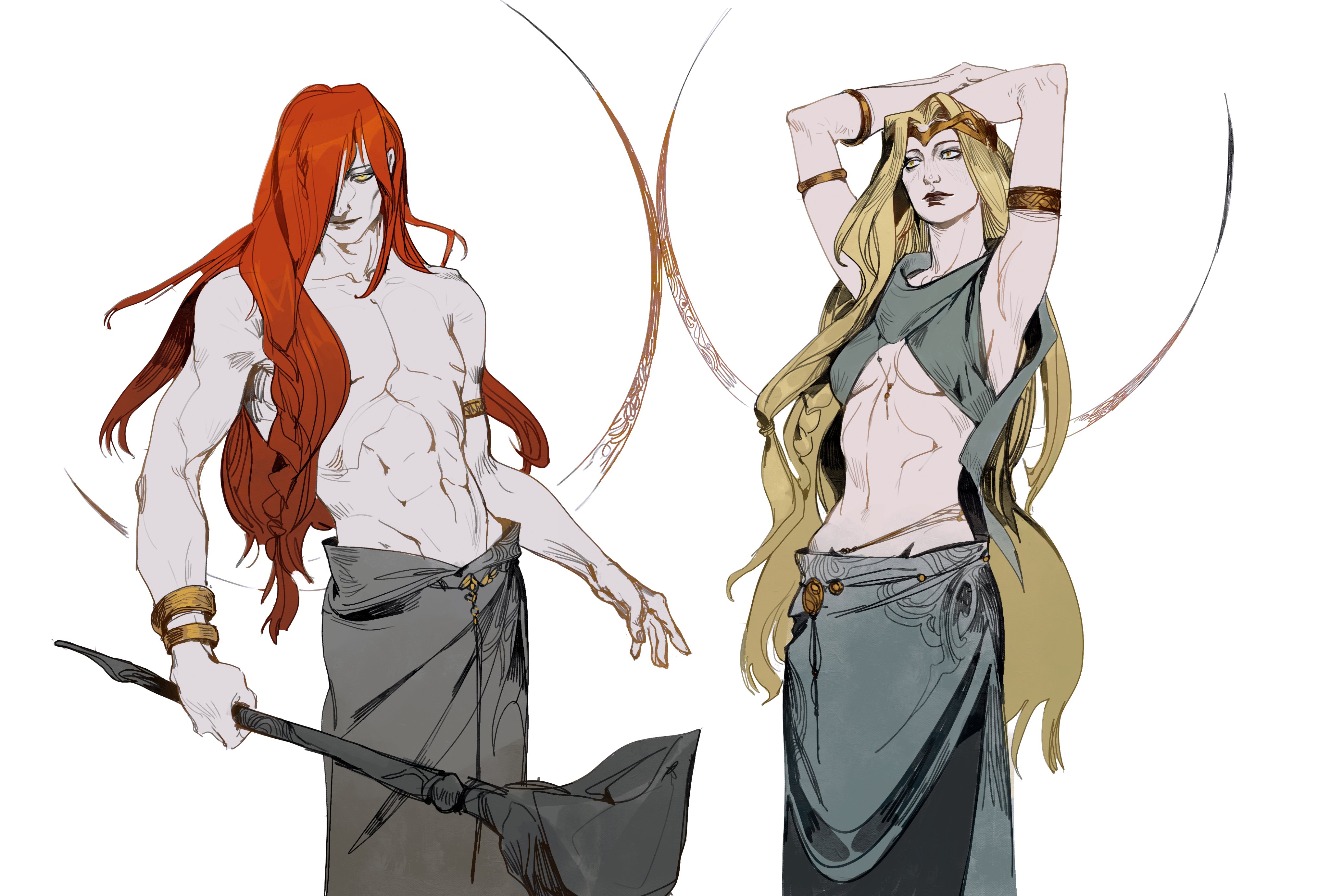 Selann • on X: Radagon and Marika sketches/ #ELDENRING   / X